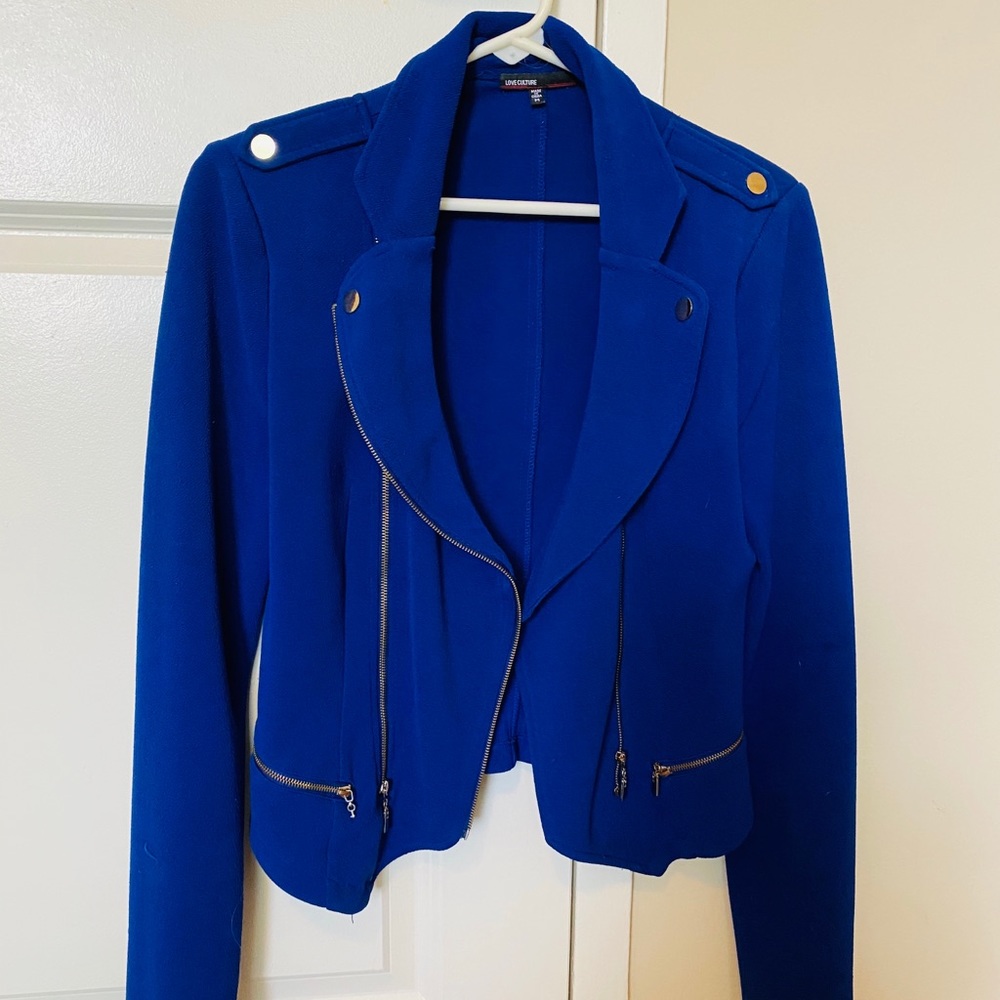 Love Culture blazer jacket in cobalt